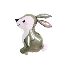 Folienballon-Bunny-Kaninchengrau 56x73cm.