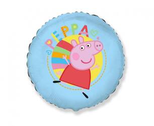 Folienballon, Rund, Peppa-Schwein, Happy Peppa, 48 cm