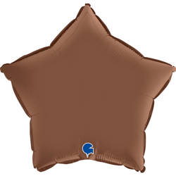 Folienballon - Satin Chocolate Brown Star 46 cm, Grabo