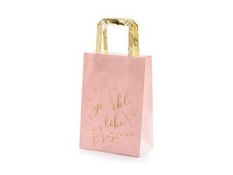 Geschenktüten mit goldenem Aufdruck, Rosa, 18 x 26 x 10 cm