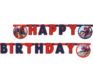 Girlande, Banner Alles Gute zum Geburtstag Spiderman 230 cm