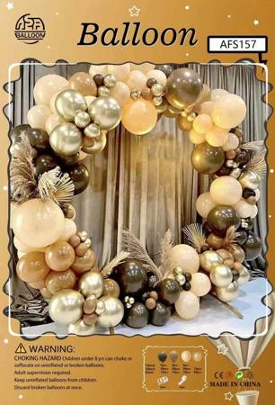 Ballongirlande Braun & Gold, 130 Stk.