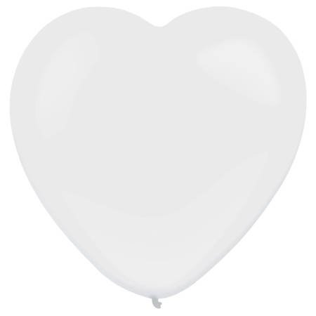 Ballons Latex Heart Crayon Weiß 30 cm, 50 Stück.