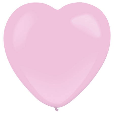 Ballons Latex Herz Pastell pink 30cm, 50 Stück.
