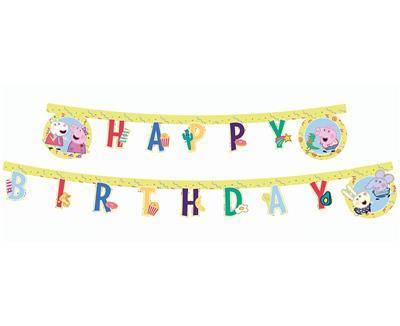 Banner, Peppa Pig, "Happy Birthday", 230 cm