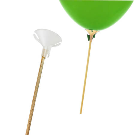 Eco Ballons Sticks, Weiß, 38 cm, 10 Stück.