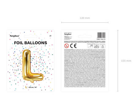 Folienballon-Buchstabe L 35cm, Gold