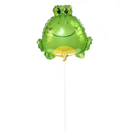 Folienballon - Frosch auf einem Stab, 29 cm
