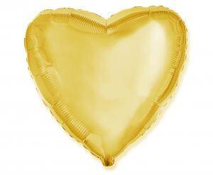 Folienballon Golden Herz, 45cm, Flexmetal