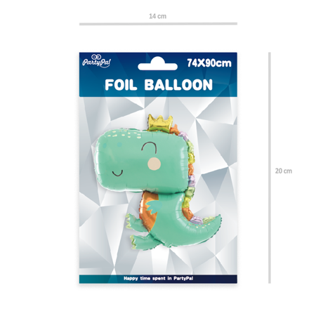 Folienballon Grün / Mint Dinosaurier 74cm x 90 cm