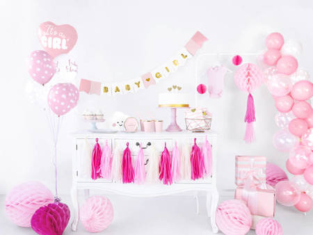 Folienballon Herz Pink - Es ist ein Mädchen, 45cm