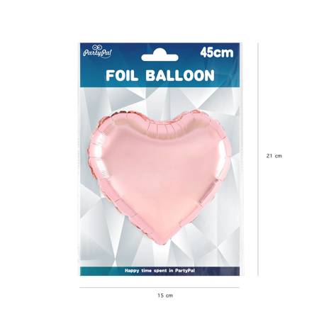 Folienballon Herz Roségold, Roségold 46 cm