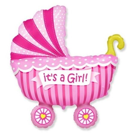 Folienballon - Kinderwagen - Schriftzug It´s a Girl - 62 cm