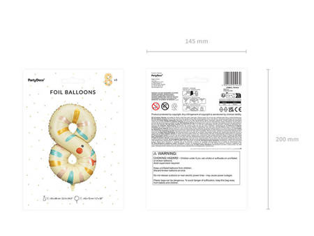 Folienballon Nummer 8 - Schlange, 88 cm