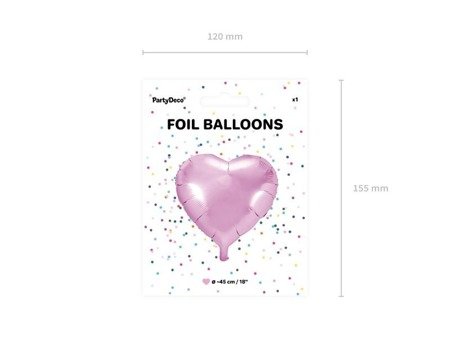Folienballon Rosa Herz, 45 cm