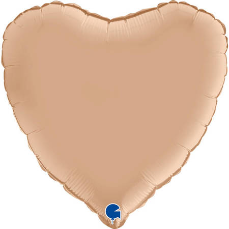 Folienballon - Satin beige nude Herz 46 cm, Grabo