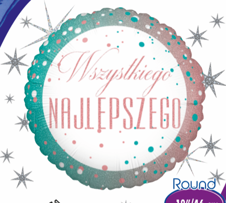 Folienballon "Wszystkiego Najlepszego", Holo, 46 ​​cm