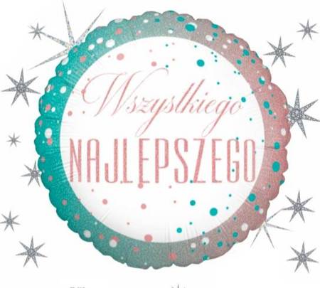 Folienballon "Wszystkiego Najlepszego", Holo, 46 ​​cm