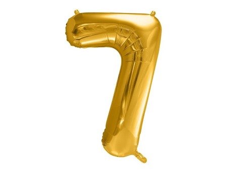 Folienballon Zahl 7, 86 cm, Gold