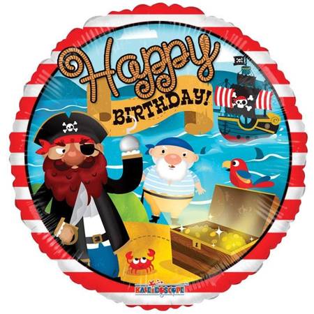 Happy Birthday Pirates Folienballon, 46 cm