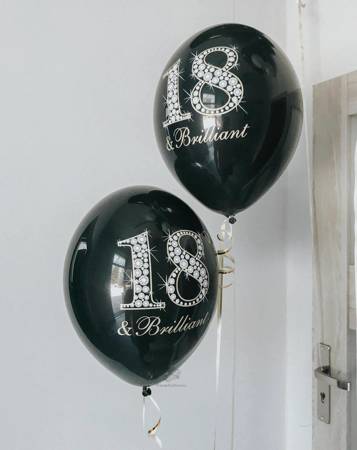 Latexballons, 18. Geburtstag, PastellSchwarz, 30 cm, 6 Stk.