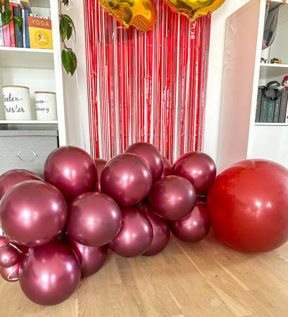 Latexballons Dekorateur Metallic Maroon 28cm, 50 Stück