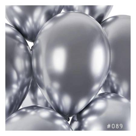 Latexballons, Silber Chrom, 33 cm, 50 Stück