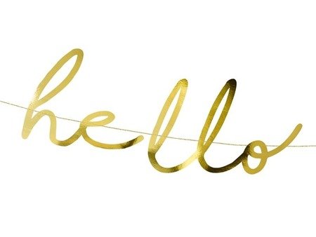 Little Star-Banner - Hallo Baby, Gold, 18x70cm