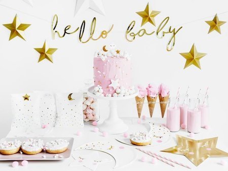 Little Star-Banner - Hallo Baby, Gold, 18x70cm