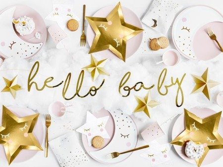 Little Star-Banner - Hallo Baby, Gold, 18x70cm