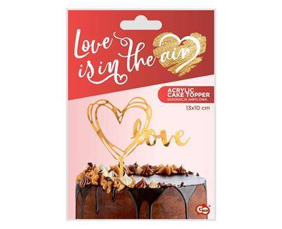 Love Topper Gold Acryl 13x10 cm