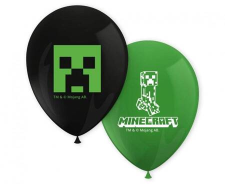 Minecraft Ballonset, 8 Stück, 30 cm.