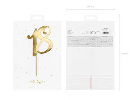 Papier-Topper "18" in Gold, 20,5cm.