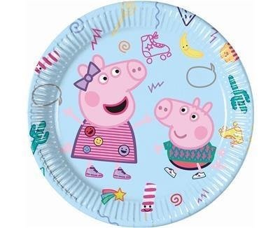 Papierplatten, Peppa-Schwein, 23 cm, 8 Stück.