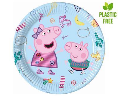 Papierplatten, Peppa-Schwein, 23 cm, 8 Stück.