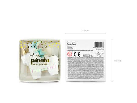 Piniata Einhorn, 8x8x2,5cm, fallende Geschenke