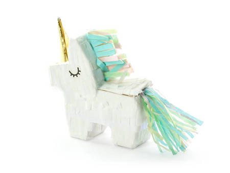 Piniata Einhorn, 8x8x2,5cm, fallende Geschenke