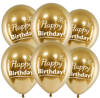 Balloons zum Geburtstag, goldene Chrom, 30cm, 10 Stk.