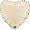 Folienballon - Satin creme Herz 60 cm, Grabo