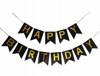 Geburtstagsgirlande Happy Birthday Black, Gold Inschrift, 15 cm