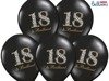 Latexballons, 18. Geburtstag, PastellSchwarz, 30 cm, 6 Stk.