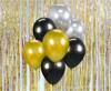 Latexballons, Blumenstrauß schwarz gold silber 30 cm, 7 Stk.