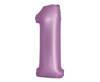 Nummer 1 Folienballon, violett, matt, Smart, 76cm