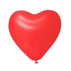 Latex Balloons Hearts Pastel red 36cm, 50 pcs