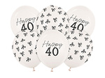 Ballons 30 cm, Set zum 40. Geburtstag, Pastell Off-White