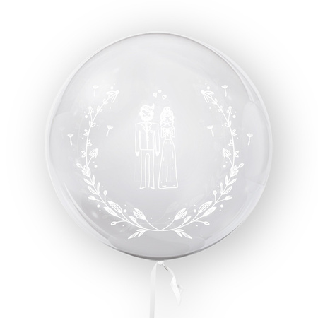 Transparenter Ballon mit Drucken Junges Paar, 45 cm