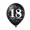 A set of balloons for 18th birthday, black and gold, 6 items