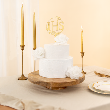 First Communion Topper IHS Mirror Gold 1 pcs