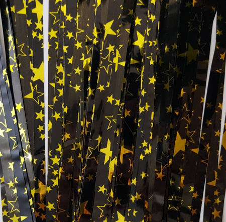 DECORATIVE CURTAIN black with stars 100 x 200 cm