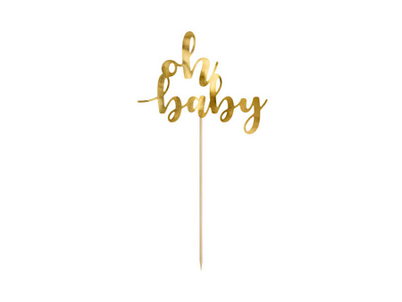 Papier-Babyparty-Topper "Oh Baby" gold, 25cm